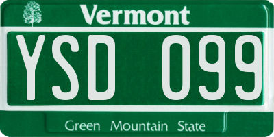 VT license plate YSD099