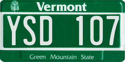 VT license plate YSD107