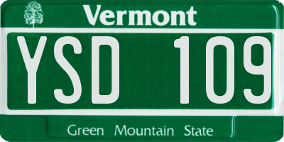 VT license plate YSD109