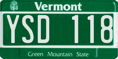 VT license plate YSD118