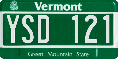 VT license plate YSD121