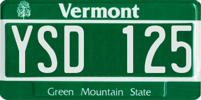 VT license plate YSD125