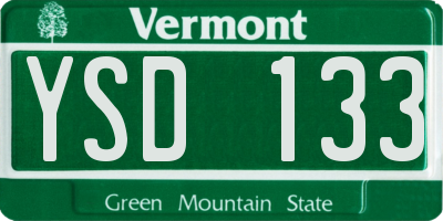 VT license plate YSD133