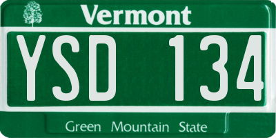 VT license plate YSD134