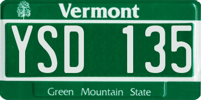 VT license plate YSD135