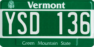 VT license plate YSD136