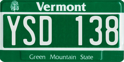 VT license plate YSD138