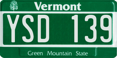 VT license plate YSD139