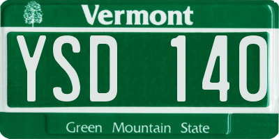 VT license plate YSD140