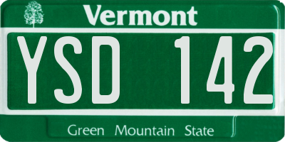 VT license plate YSD142
