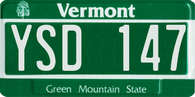 VT license plate YSD147