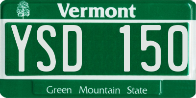 VT license plate YSD150