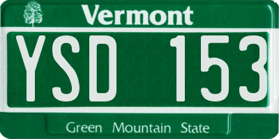 VT license plate YSD153