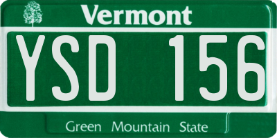 VT license plate YSD156