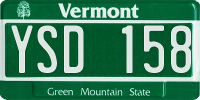 VT license plate YSD158
