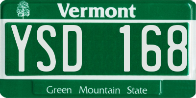 VT license plate YSD168