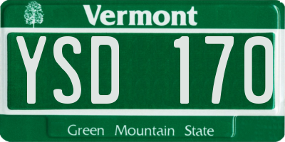 VT license plate YSD170