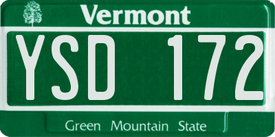 VT license plate YSD172