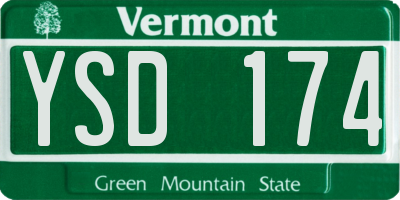 VT license plate YSD174