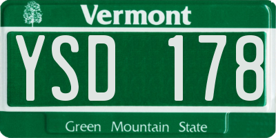 VT license plate YSD178