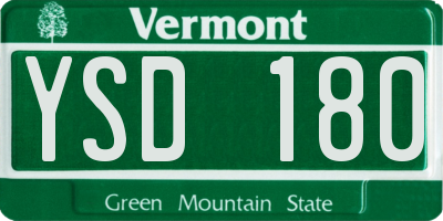 VT license plate YSD180