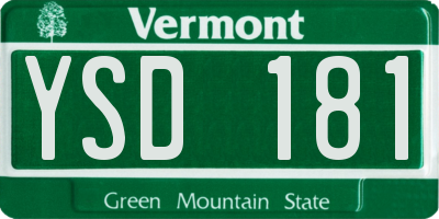 VT license plate YSD181