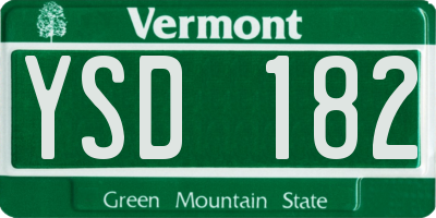 VT license plate YSD182