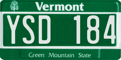 VT license plate YSD184