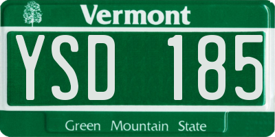 VT license plate YSD185