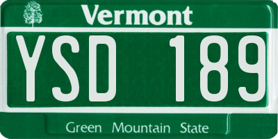 VT license plate YSD189