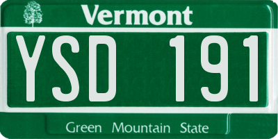 VT license plate YSD191
