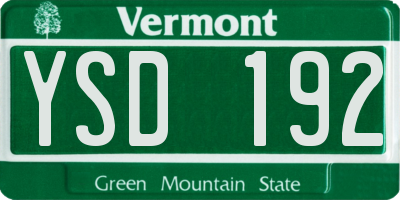 VT license plate YSD192
