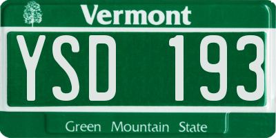 VT license plate YSD193