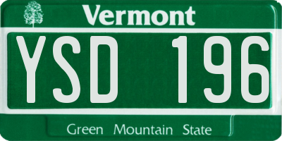 VT license plate YSD196