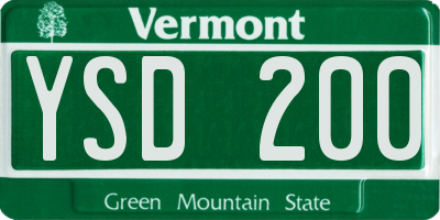 VT license plate YSD200