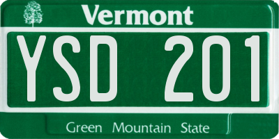 VT license plate YSD201