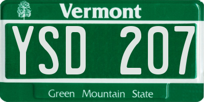 VT license plate YSD207