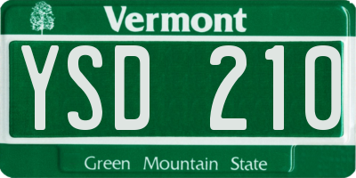 VT license plate YSD210