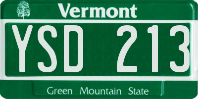 VT license plate YSD213