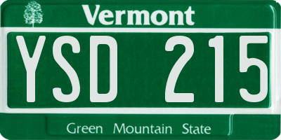VT license plate YSD215