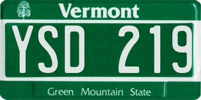 VT license plate YSD219