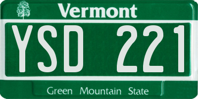 VT license plate YSD221