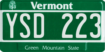 VT license plate YSD223