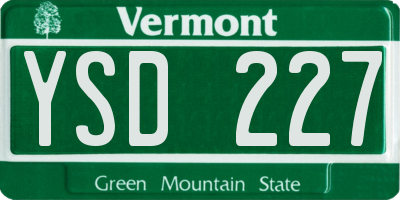 VT license plate YSD227