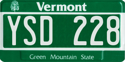 VT license plate YSD228