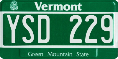 VT license plate YSD229