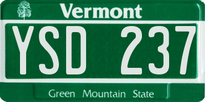 VT license plate YSD237