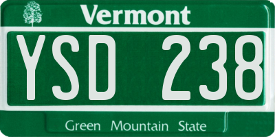 VT license plate YSD238