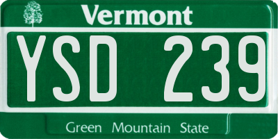 VT license plate YSD239