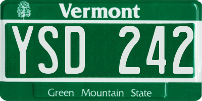 VT license plate YSD242